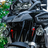 适用宝马R1250GS/R1200GS/ADV改装鸟嘴射灯支架前辅助灯坐喇叭架 黑色一套（碳钢）