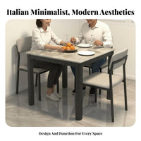Minimalist aesthetic Square Table with Chairs Modern Design Square Pedestal Dining Set Space Saving Home Furniture Easy to Clean for Small Apartment Residents, Families, Homeowners, Kitchen