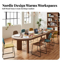 Modern Design Oval Boardroom Table Simple Design Oval Conference Table Sturdy Legs Office Furniture Stable Support for Business Professionals, Teams, Executives, Collaboration Space