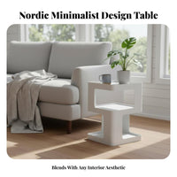 Nordic design Sculptural Side Table Geometric Shape Nightstand Modern Minimalist Household Furniture distinctive Design for Art Lovers, Apartment Dwellers, Homeowners, Living Room, Corner Space, Entryway, Reception Area