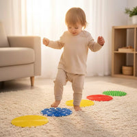4 Pieces Textured Sensory Massage Pad Silicone Sensory Disc Stimulating Mat Soft for Toddlers
