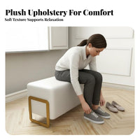 Minimalist Design Narrow Entryway Stool Light Luxury aesthetic Upholstered Bench Space-Saving Long Ottoman Multi-Purpose Use for Apartment Dwellers, Interior Decorators, Hallway, Walk-in Closet, dressing area, Commercial Spaces
