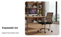 Ergonomic Design Mesh Back Swivel Chair Adjustable Height Rolling Mesh Back Chair Support Office Furniture Sturdy Frame for Telecommuting Workers, Gamers, Students, Conference Room, Bedroom