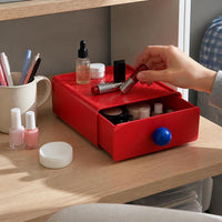 Acrylic Cosmetic Organizer with Drawers and Lipstick Holder, Clear Desktop Skincare Storage Rack