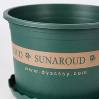 Large Size Outdoor Planter, Sturdy Synthetic Material Flower Pot, Dark Green for Balcony, No Saucer