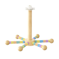 Hanging Wooden Bird Toy with Spinning Windmill