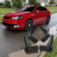 4 Pieces Molded Car Mudguard Curved Splash Guard Matte Finish Car Mud Flap Black