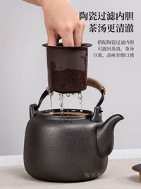 大容量带内虑陶壶户外围炉煮茶家用可明火烧水壶耐高温煮水壶茶具