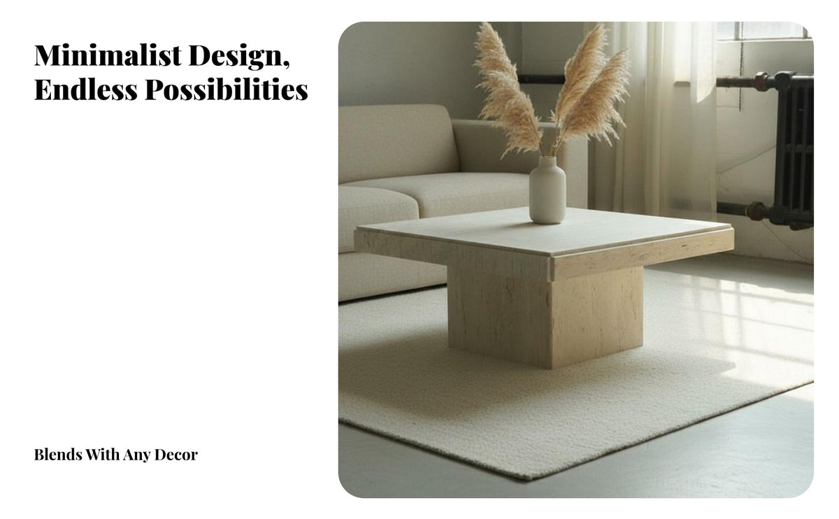 Wabi-Sabi Design Round Pedestal Table Luxury Feel Living Room Furniture Minimalist design Modern Aesthetic for Apartment Dwellers, Homeowners, Small Spaces, Lounge Area, Office