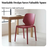 Thickened Design Armless Stacking Chair Ergonomic Backrest Stackable Monobloc Chair Long-Lasting Construction Household Furniture Heavy-Duty for Small Apartment Dwellers, Business Owners, Dining Room, Restaurant, Kitchen, Office