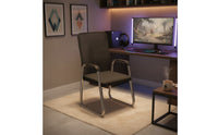 Sled Base Chair Padded Armless Chair Compact for Telecommuters, Students, Home Office, Study Room