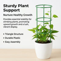Green Fiberglass Plant Support Trellis, Stackable 3 Arm Trellis for Vining Plants, Weather Resistant Climbing Plant Support for Pots