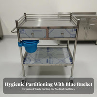 Easy to Clean Stainless Steel Medical Cart Resistant 2-Drawer Rolling Treatment Trolley Heavy-Duty Stainless Steel Rolling Trolley Spacious Storage for Beauticians Artists, Veterinarians, Hospital, Medical Facility, Laboratoryoratory Oratory, Kitchen