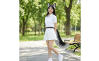 2 Pieces Animal Ears and Tail Set Furry Animal Cosplay Costume Accessories Soft Cosplay Set for Cosplayers