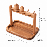 Key Board Organizer with Tray, Decorative Key Holder made of Beech & Acacia, 16x17x3cm, for Entryway