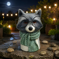 Raccoon Planter Indoor Outdoor Plant Holder Creature Design for Garden Display