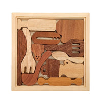 Wooden Puzzle Assembly Matching Grid Smooth Edges Wooden Matching Toy for Preschoolers, Children, Home Education, Classroom