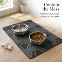 Waterproof Non-Slip Pet Feeding Mat for Dogs and Cats, Easy Clean Washable Placemat