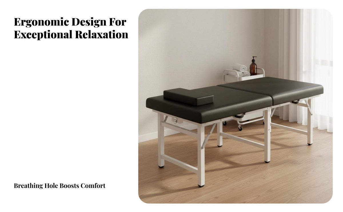 High-Density Foam Portable Massage Table Wear-Resistant PU Leather Foldable Couch Lightweight Folding Therapeutic Bed Quick Setup for Estheticians, Mobile Therapists, Chiropractors, Medical Facility