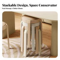 Minimalist Design Stackable Padded Stool Thickened frame Padded Nesting Stool Easy to Clean Household Seating Reinforced Frame for Homeowners, Event Organizers, Dining Room, Kitchen, Balcony, Entryway
