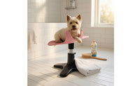 Versatile Dog Grooming Stand with Cradle Adjustable-Height Pet Grooming Restraint with Base Rotating for Nail Trimming