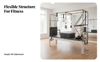 Multi-Functional Pilates Core Bed Pilates Reformer Machine Smooth Gliding Track Upper Structure Reformer Bed for Fitness Enthusiasts, Beginners