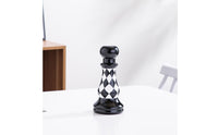 6 Pieces Ceramic Chess Decor Glossy Chess Piece Figurines Midnight Ruler Figurine for Art Collectors