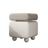 Modern Design Curvy 2-Drawer End Table High-Gloss Finish Nightstand Minimalist aesthetic Bedroom Furniture Sturdy Construction for Apartment Dwellers, Homeowners, Renters, Guest Room, Entryway, Office