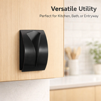 Stainless Steel Adhesive Door Hook Single Hanging Hook for Bedroom Closet Doors, No Drill Over Door Towel Hook Wall Hook for Kitchen