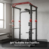 Guided Machine Squat Rack Combo Whole Body Workout Complete Guided Machine Heavy-Duty Steel Frame Complete Home Gym for Fitness Enthusiasts