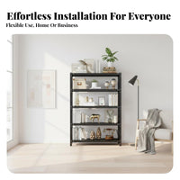 Multi-Tier Metal Shelf High Load Capacity Freestanding Storage Rack Sturdy Construction 5-Tier Metal Shelving for Adults, Warehouse, Storeroom, Pantry