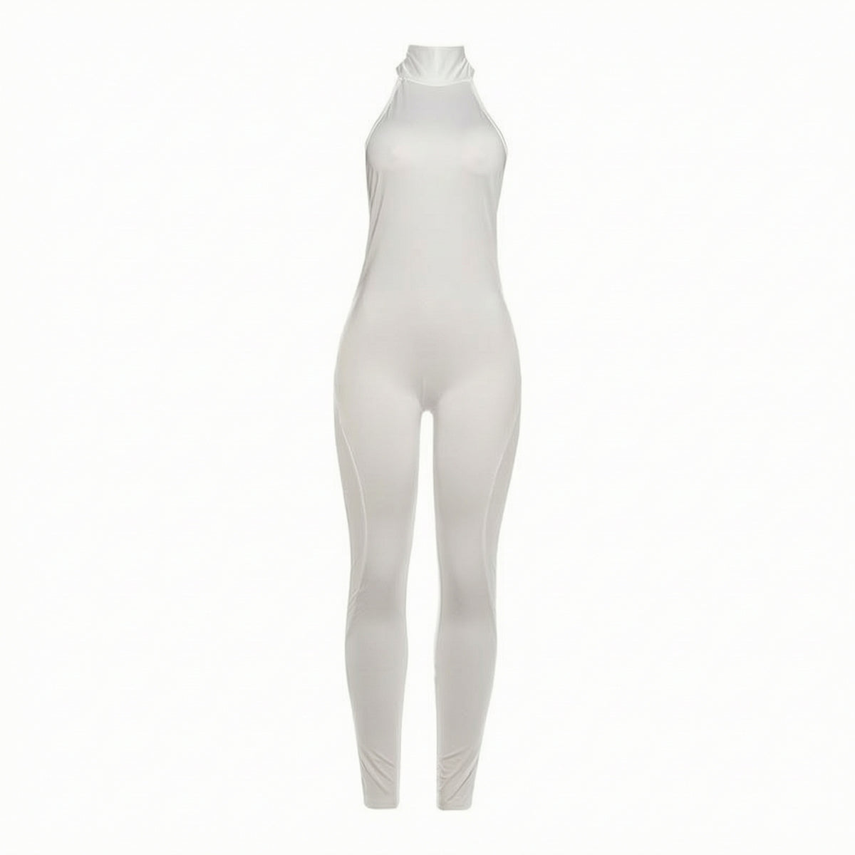 Halter Jumpsuit Form-Fitting Jumpsuit with Halter Neck Skinny Leg Clothing for Women