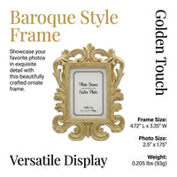 Photo Frame with Baroque Style for Wedding Guests, Dual Purpose Picture and Place Card Holder, White Ornate Table Decoration