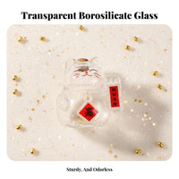 Mini Prosperity Cat Jar Clear Design Prosperity Cat Piggy Bank Decorative Accent Clear Welcoming Cat Bank for Office