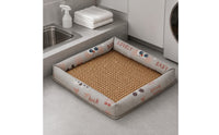 Summer Pet Mat Soft Cooling Dog Bed Mat Ice Silk Cooling Pad Safe Material Woven Pet Sleeping Pad Portable for Small Dogs