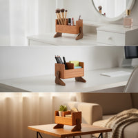 Wooden Cosmetic Storage Organizer Sturdy Wooden Vanity Organizer Makeup Storage Box for Dressing Table