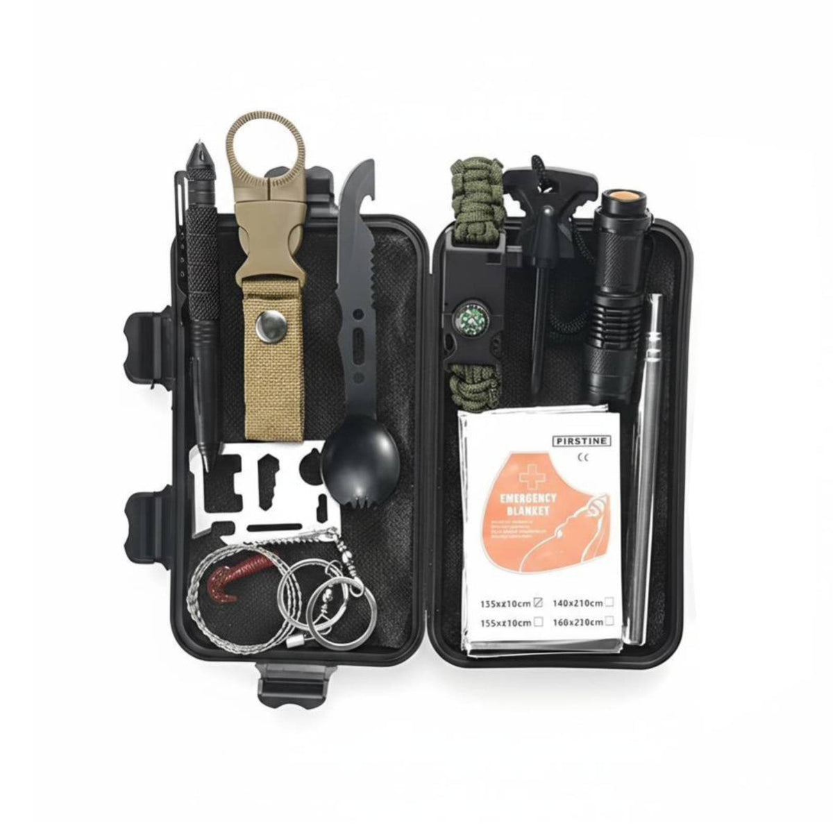 Outdoor Multi-Functional Emergency Kit, Survival Tool Set, Portable Storage Box, Random Design