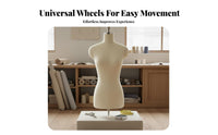 Male Suit Form Sturdy Metal Base Male Mannequin Torso Detachable Shoulders Half Body Mannequin Stand for Tailors, Shop Displays, Design Studios