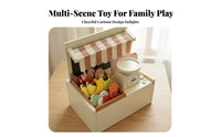 Wooden Market Stall Toy Includes Register Kids Grocery Store Playset Role-Playing Fun Wooden Market Stand Playset for Preschool, Daycare, Nursery