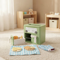 Toy Air Fryer with Pretend Meal Items Air Fryer Child-Friendly Kitchen Playset with Pretend Meal Items for Preschoolers