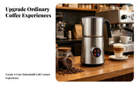 900 Ml Electric Milk Frother Pouring Spout Stainless Steel Milk Frother Black Handle Small Appliance Round Control Panel