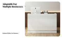 Salon Front Desk Sturdy Materials Modern Reception Desk Scratch Resistant Modern Checkout Counter for Retailers, Business Owners, Clothing Boutique