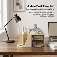 360-Degree Rotating Pen Holder for Desk Storage, Large Capacity Office Organizer, Cute Accessories for Women Students, PP Pencil