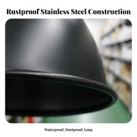 Non-Non-Attractive Stainless Steel Dome Lampshade Waterproof Metal Dome Lampshade Easy to Install for Factory, Warehouse, Workshop