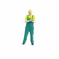 Miniature Repair Worker Carved 1/64 Scale Figure Compact Repairman Model for Garage Scene