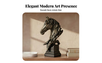 Nordic Design Horse Head Statue Great Gift Idea Horse Head Bust Realistic Details for Living Room, Bookshelf, Desktop