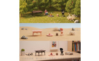 4 Pieces 1/64 Scale Barbecue Scene Collectible Miniature BBQ Set Decorative Diorama Accessory for Hobbyists, Collectors