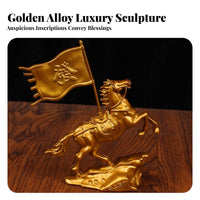 Creative Design Metal Horse Statue Miniature Size Golden Horse Statue Great Gift for Business Owners, Entrepreneurs, Office Desk, Study Room