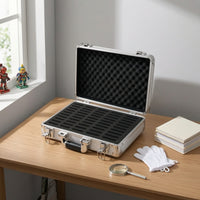 Currency Storage Case Aluminum Currency Collection Box Foam Padded Safeguarding for Collectors, Travel, Display