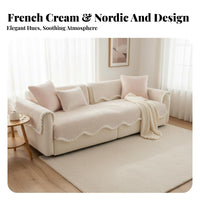 Thick and Warm Embossed Butterfly Couch Mat Soft Texture Seat Cushion Non-Slip Furniture Protector Machine Washable for Families, Homeowners, Pet Owners, Living Room, Lounge Area